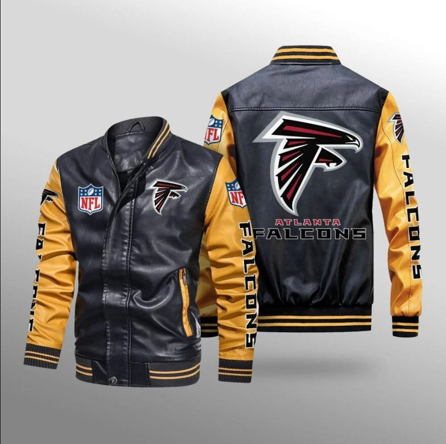 Atlanta Falcons Military Dog Tag 2D Leather Jacket