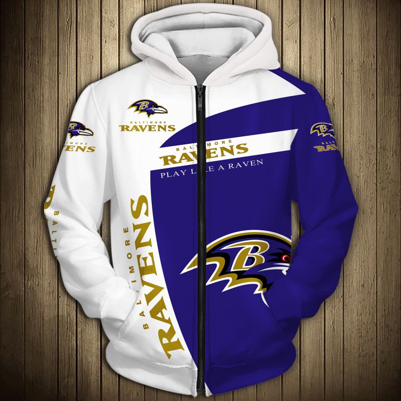 18% SALE OFF Baltimore Ravens Zip Up Hoodie 3D With Hooded Long Sleeve – 4  Fan Shop