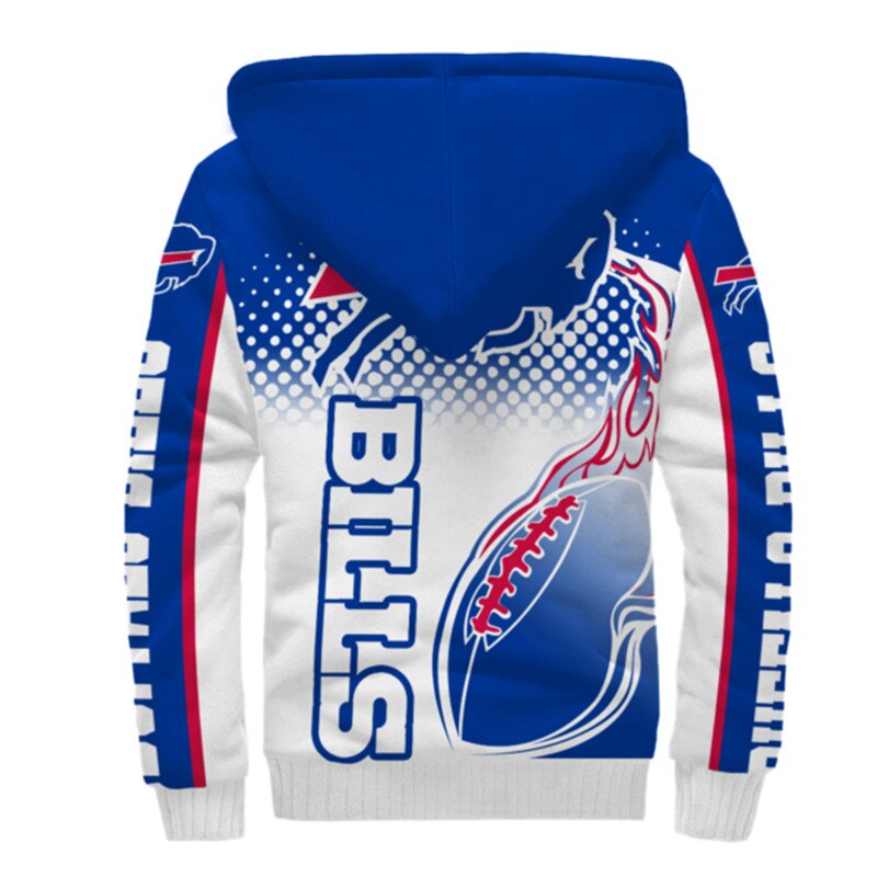 NFL Buffalo Bills Logo Flame Pattern 3D Hoodie Pullover Print