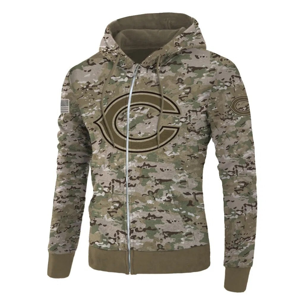 NFL Chicago Bears Camouflage 3D Hoodie – Clothes For Chill People