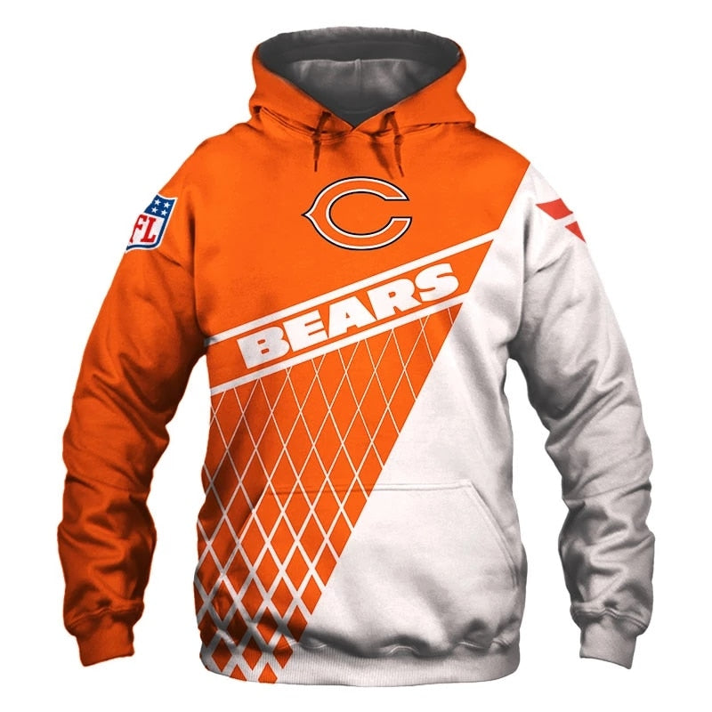 18% SALE OFF Chicago Bears Zip Up Hoodie 3D Long Sleeve - NFL