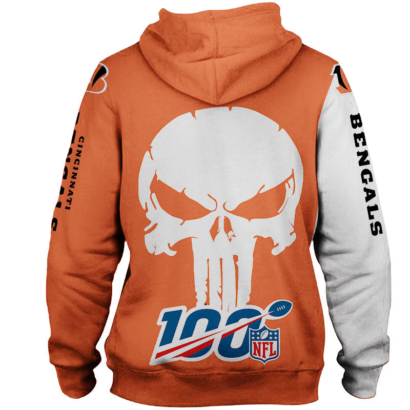 Mens Bengals Hoodie 3D Funny Punisher Skull USA Flag Cincinnati Bengals  Gift - Personalized Gifts: Family, Sports, Occasions, Trending