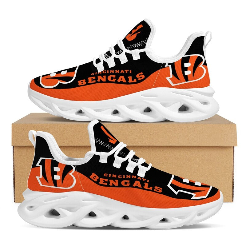 Cincinnati Bengals NFL Men And Women Running Sneakers Ultra Max Soul Shoes  - Freedomdesign