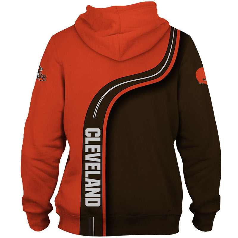 Cleveland Browns Zip Hoodie 3D Cute Zip Hoodie Pullover Gift for Fans -  Dingeas