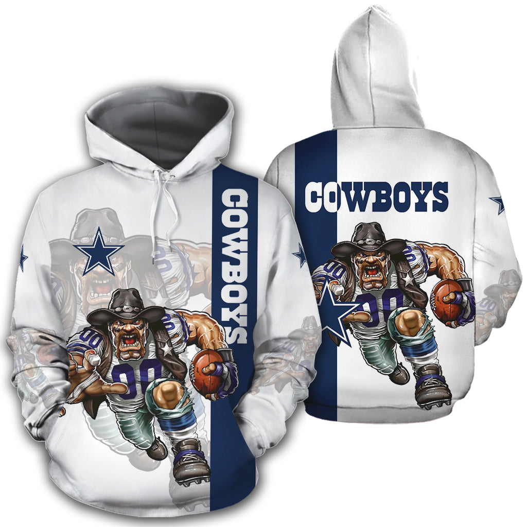 Dallas Cowboys Hoodies Mens No8 Mascot 3D Ultra Cool - Dallas