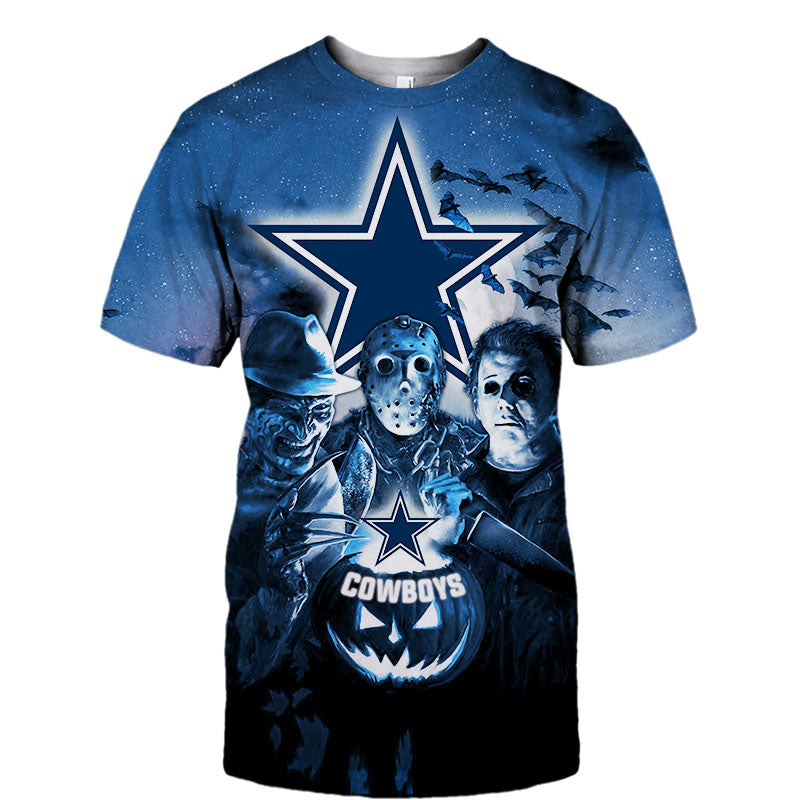 15% OFF Dallas Cowboys T shirt 3D Halloween Horror Night T shirt – 4 Fan  Shop