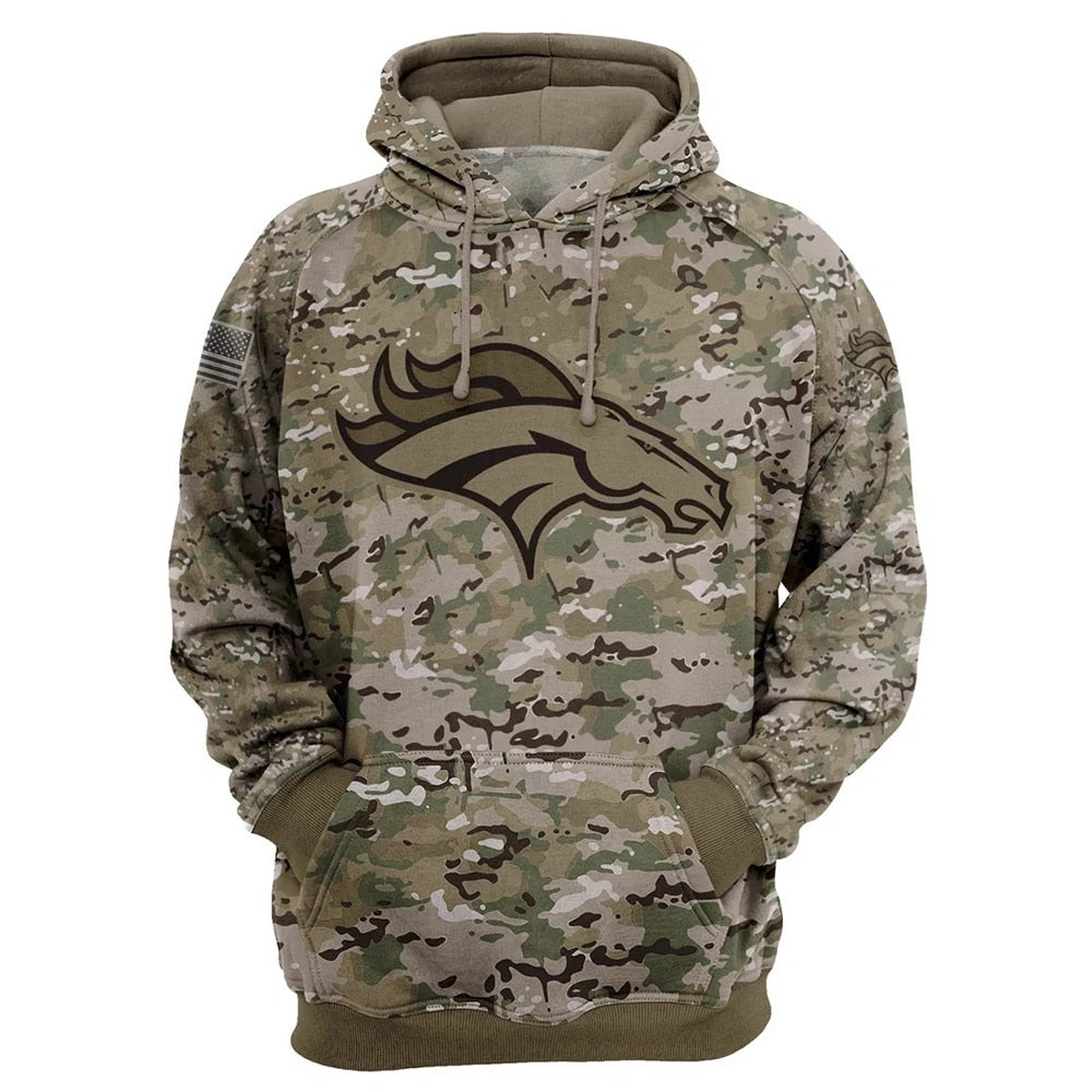 Denver Broncos NFL Football Camo Hunting Flag Hoodie 3D All Over Print