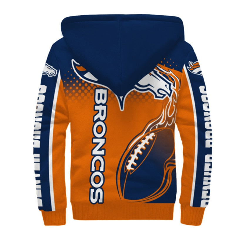 20% OFF Denver Broncos Fleece Jacket Printed Ball Flame 3D – 4 Fan Shop