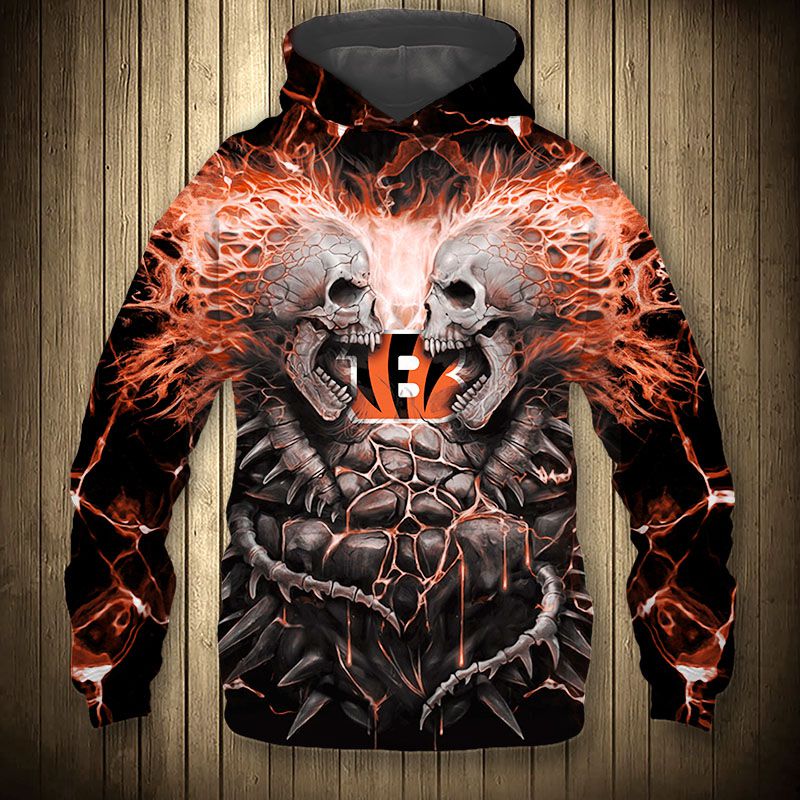 Cincinnati Bengals Men's Hoodie Short Sleeve Sweatshirt Hooded T-shirt  Outwear