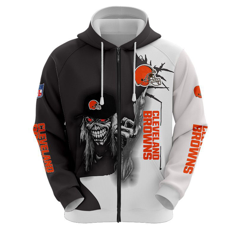 20% OFF Iron Maiden Cleveland Browns Zip Up Hoodies Pullover Hoodies – 4  Fan Shop