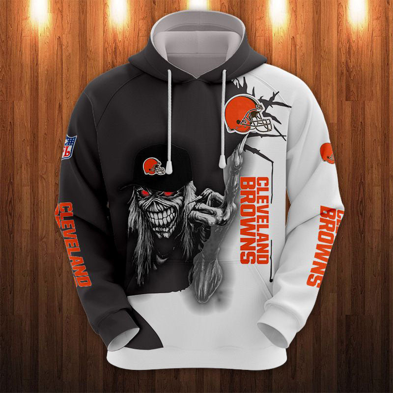 20% OFF Iron Maiden Cleveland Browns Zip Up Hoodies Pullover Hoodies – 4  Fan Shop