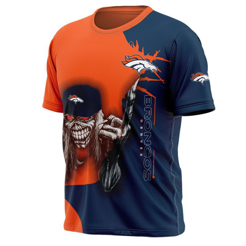 15% OFF Iron Maiden Denver Broncos T shirt For Men – 4 Fan Shop