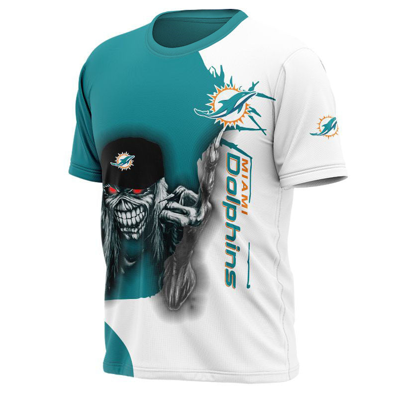 15% OFF Iron Maiden Miami Dolphins T shirt For Men – 4 Fan Shop