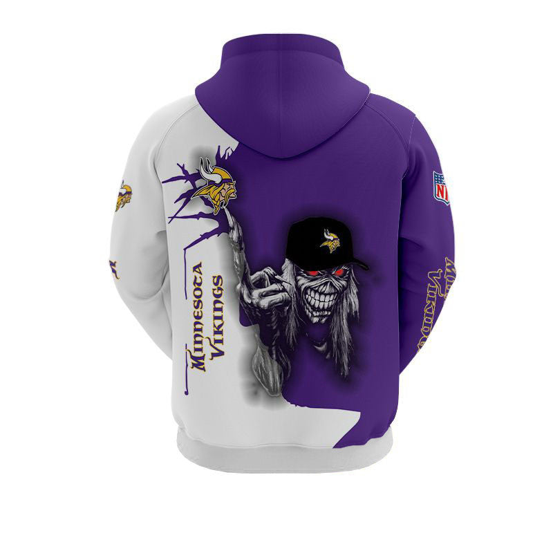 20% OFF Iron Maiden Minnesota Vikings Zip Up Hoodies Pullover