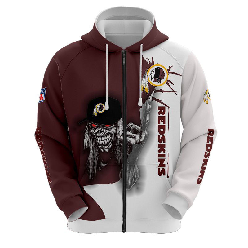 20% OFF Iron Maiden Washington Redskins Zip Up Hoodies Pullover Hoodies – 4  Fan Shop