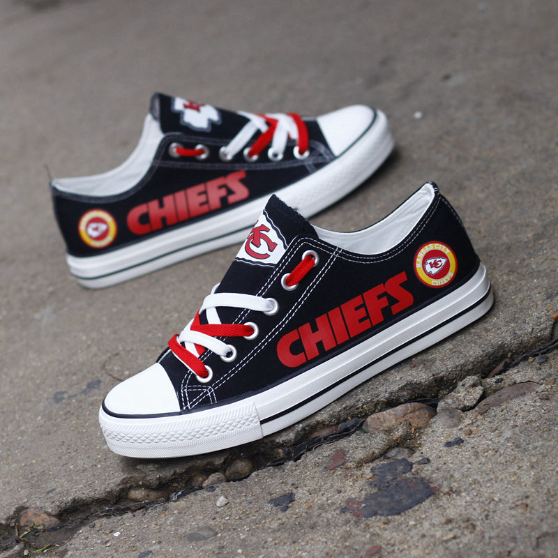 Kansas City Chiefs Mens Low Top Big Logo Canvas Shoe FOCO