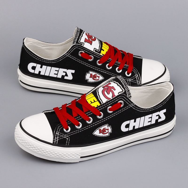 Kansas City Chiefs NFL Men And Women Glitter Low Top Canvas Shoes