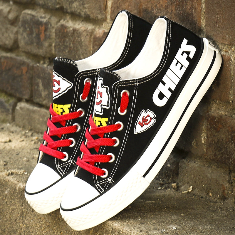 Kansas City Chiefs NFL Scratch Effect Low Top Skate Shoes For Men And Women  - Freedomdesign