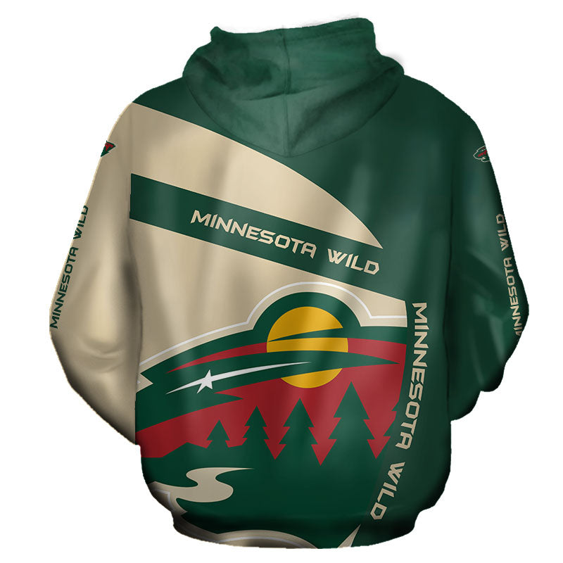 Minnesota Wild NHL Cross 3D Hoodie Sweatshirt Jacket - Owl Fashion Shop
