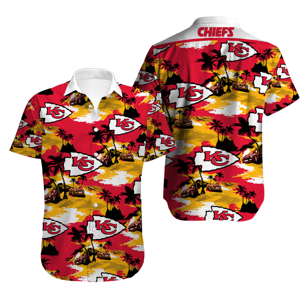 Kansas City Chiefs Flower Short Sleeve Hawaiian Shirt For Men And Women