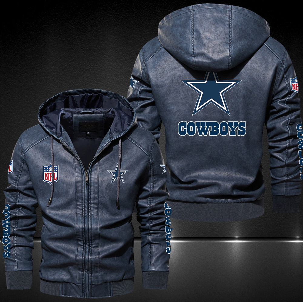 Dallas cowboys black outlet leather jacket