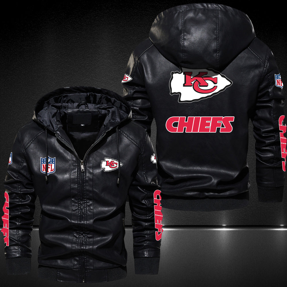 25% OFF Black/Blue/ Brown Mens Kansas City Chiefs Leather Jackets