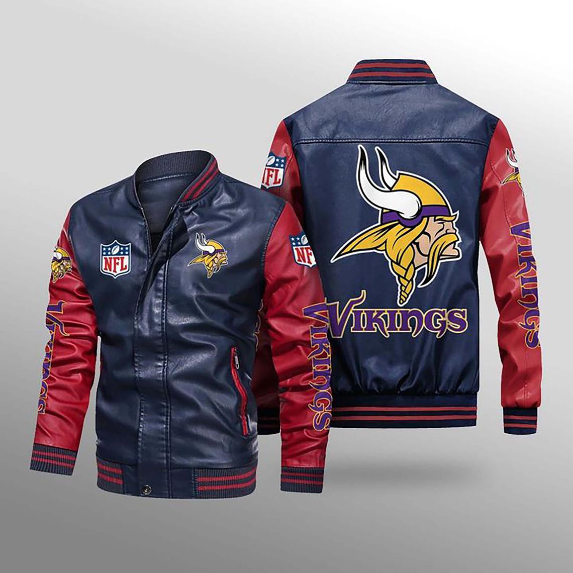 Sold at Auction: New NFL Faux Leather Jacket, Minnesota Vikings