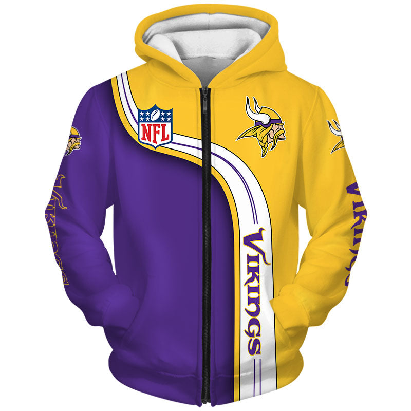 18% SALE OFF Minnesota Vikings Zip Up Hoodies 3D