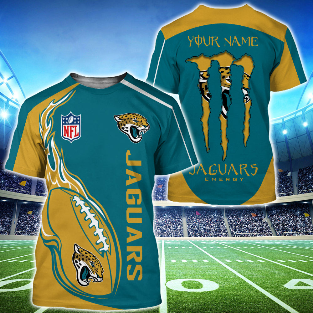 NFL T shirt Cheap 3D Custom Jacksonville Jaguars T shirts For Sale