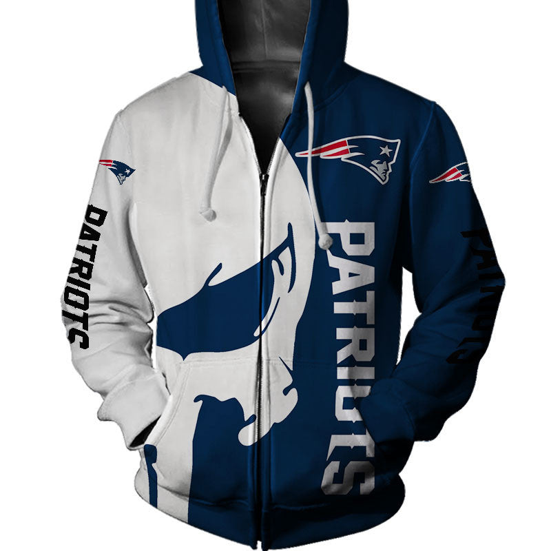 16% OFF New England Patriots Hoodies Mens Sweathsirt 3D Skull Pullover – 4  Fan Shop