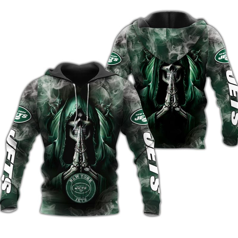 18% OFF New York Jets Hoodies Skull Cheap For Sale Below $50 – 4