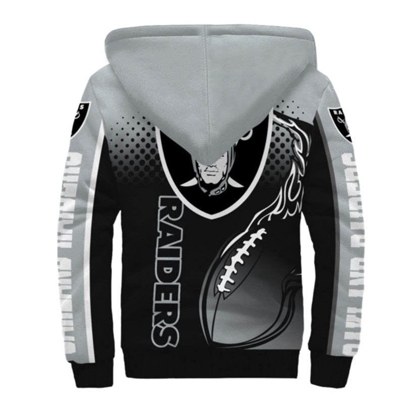 NFL Oakland Raiders Gray Bomber Jacket 3D