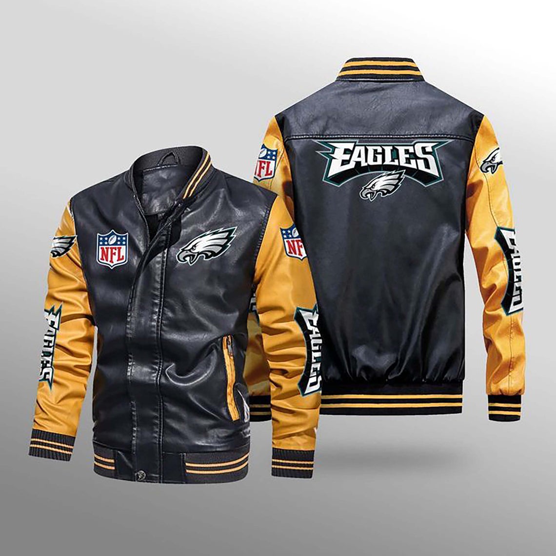 Philadelphia eagles leather jacket NFL large like new 100 dollars