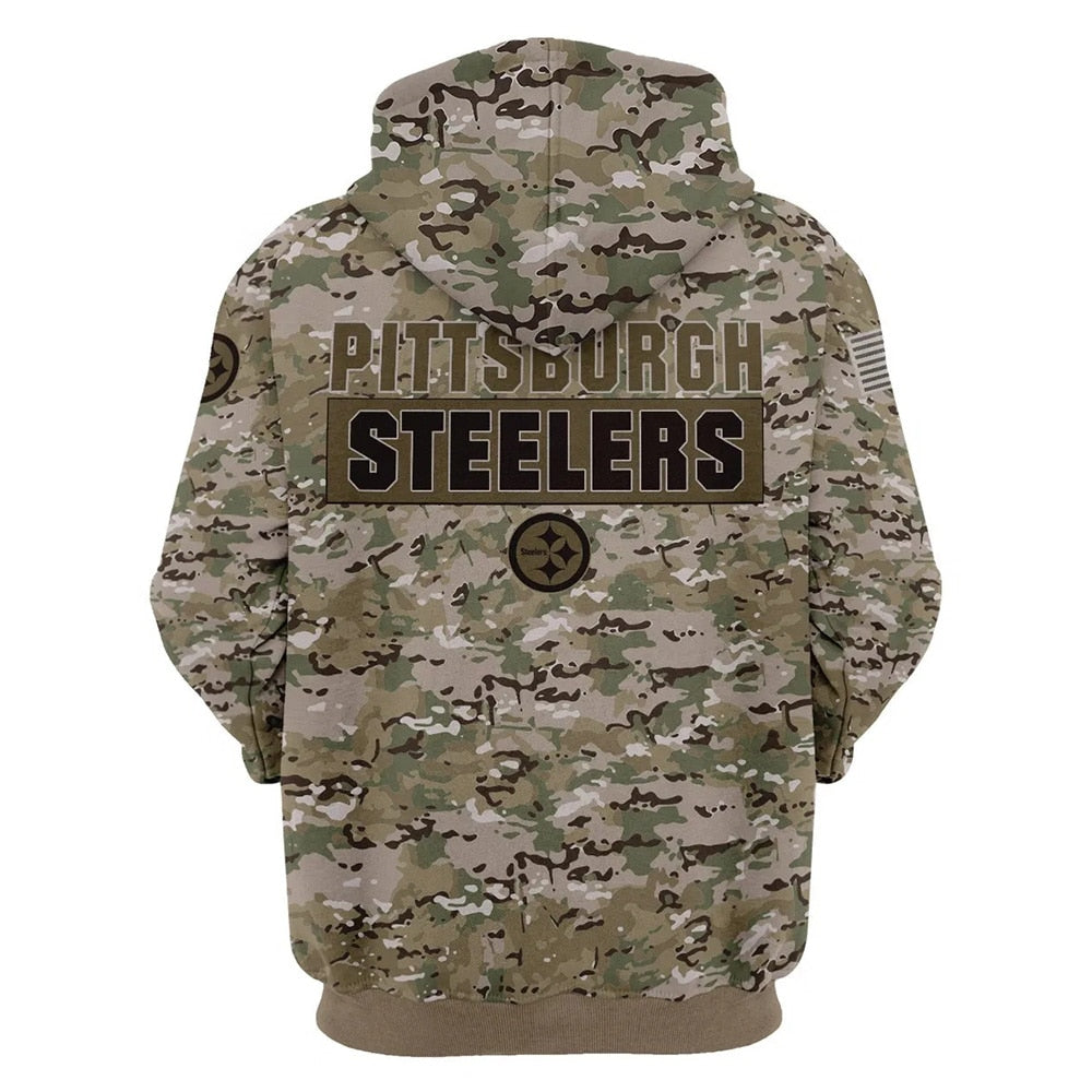 Pittsburgh Steelers Camo Hoodie 3D Custom Name Steelers Gift - Personalized  Gifts: Family, Sports, Occasions, Trending