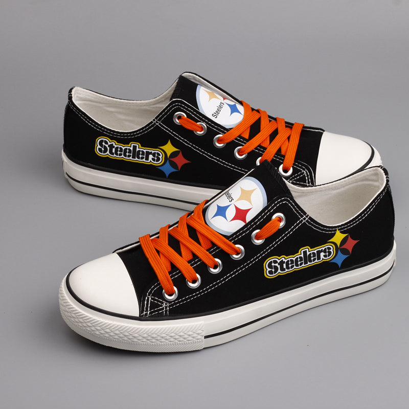 Pittsburgh Steelers NFL Mens Low Top White Canvas Shoes