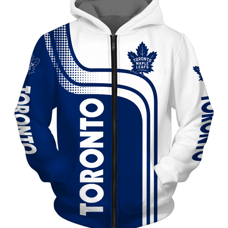 NHL Toronto Maple Leafs Custom Name Number 2020 Home Jersey Zip Up Hoodie