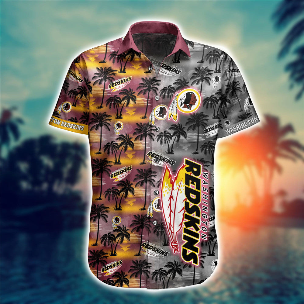 Washington Redskins NFL Tropical Flowers Pattern Short Sleeves Hawaiian  Shirt