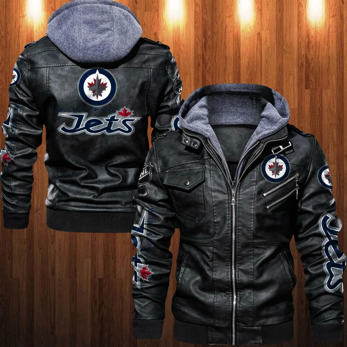Winnipeg Jets Men's Full Zip Winter Jacket with Removable Hood
