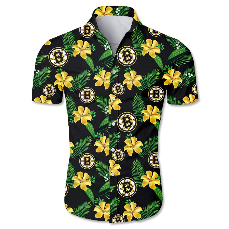 Trending MLB Boston Bruins NHL Flower Floral Hawaiian Shirt in