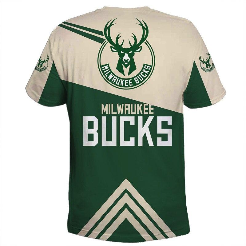 Cheap Price NBA Basketball Milwaukee Bucks Men's T-shirt 3D Short Slee – 4  Fan Shop