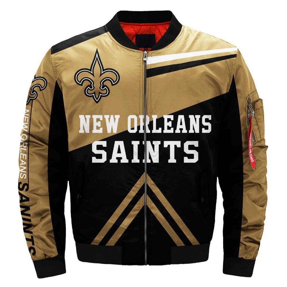 The Best Cheap Men's Bomber Jacket New Orleans Saints Jacket For