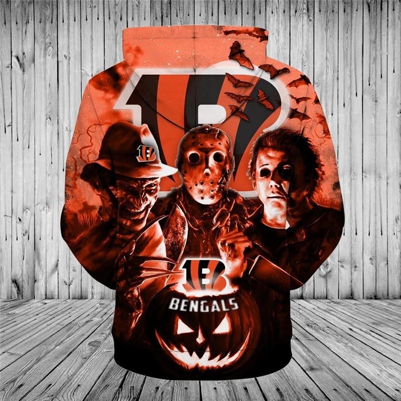 18% OFF Cincinnati Bengals Hoodies 3D Halloween Horror Night