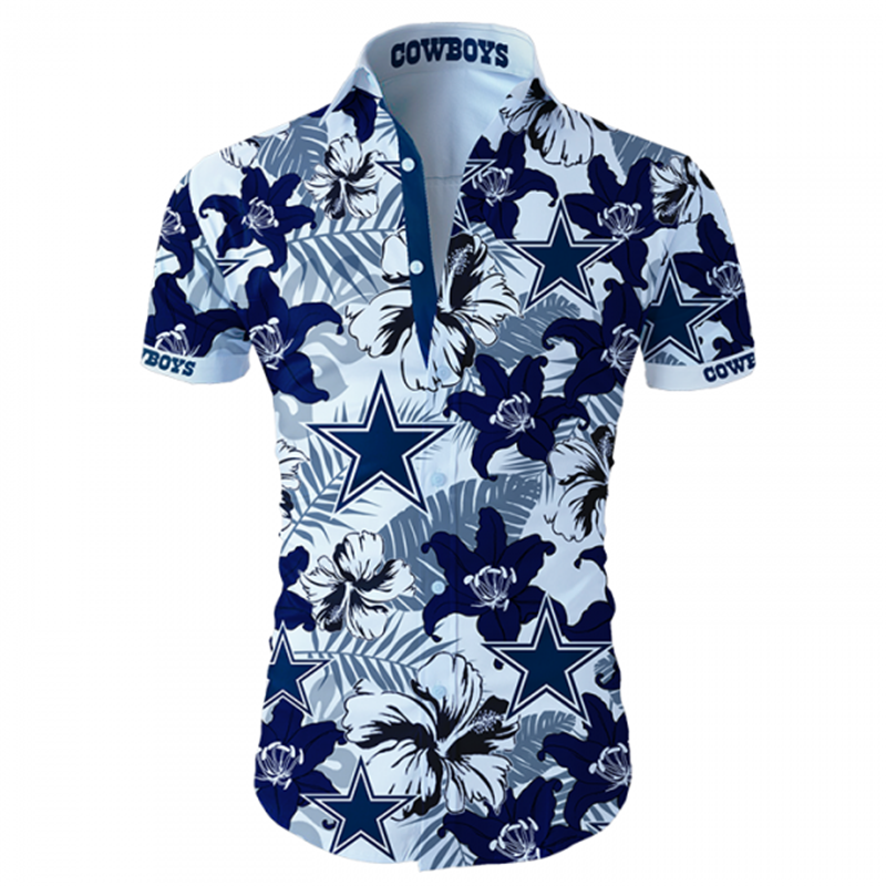 Cowboys Hawaiian Shirt Ziczac Pattern Flower Dallas Cowboys Gift