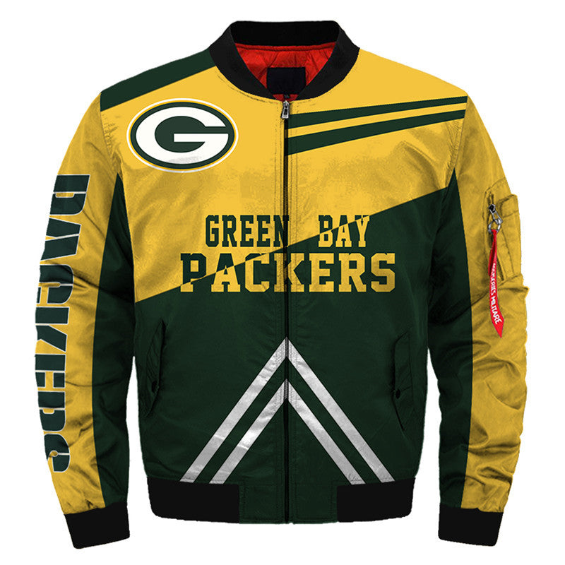 Green Bay Packers NFL Fans Fur Collar Leather Jacket - Freedomdesign