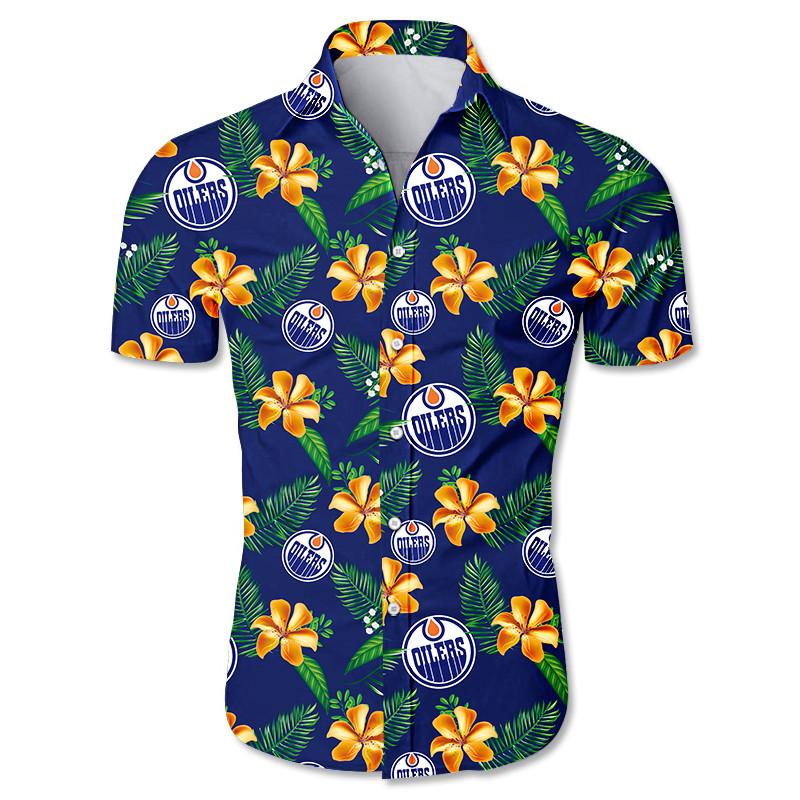 Edmonton Oilers NHL Hawaiian Shirt Tan Linestime Aloha Shirt - Trendy Aloha