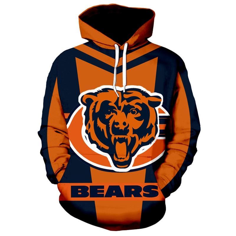 Chicago Bears Football Hoodie Men Pullover Sweatshirt Sport Hooded Jacket  S-5XL
