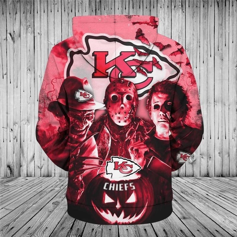 18% OFF Kansas City Chiefs Hoodies 3D Halloween Horror Night