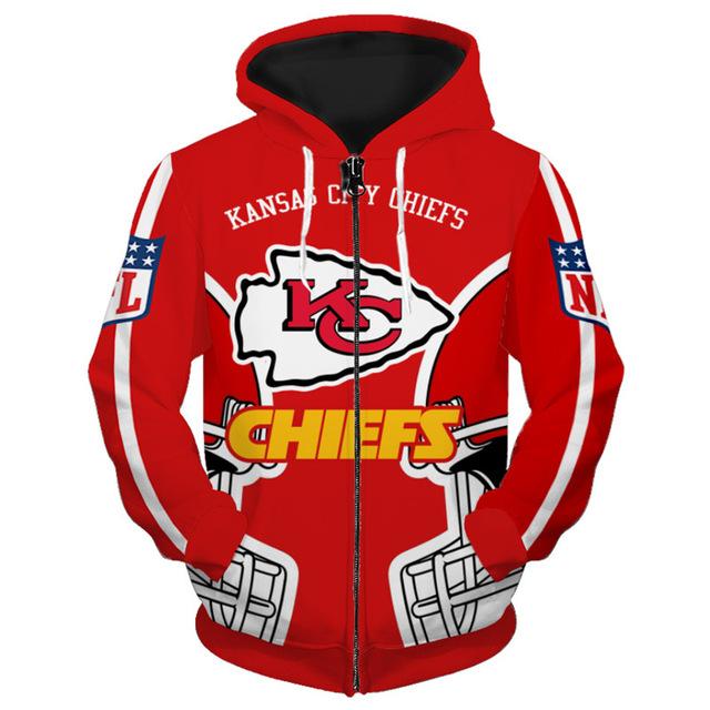 NFL Kansas City Chiefs Red Unisex 3D Hoodie Zip Hoodie For Men And Women  Sport Gift - Banantees