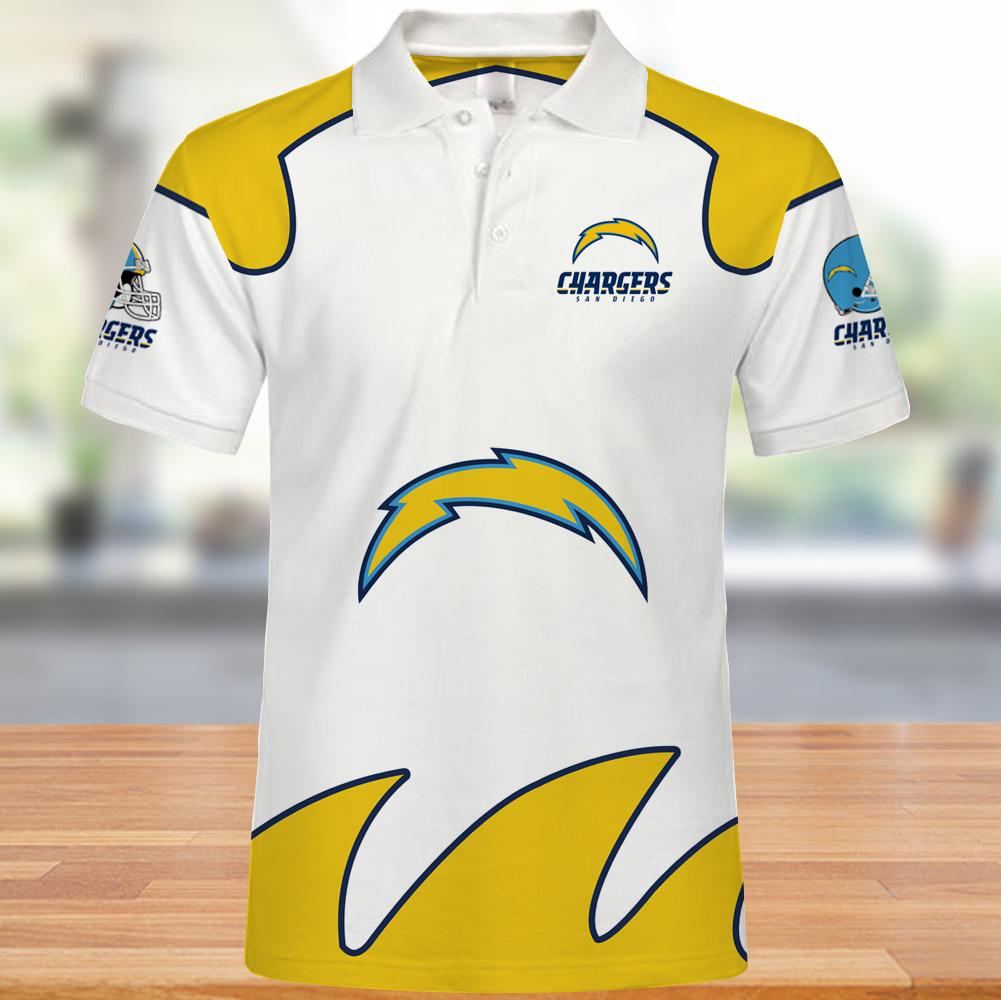 25% SALE OFF Los Angeles Chargers Polo Shirts White