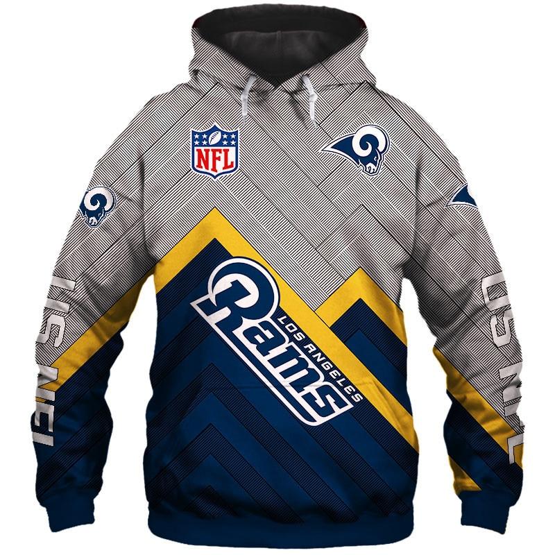 20% OFF Los Angeles Rams Zip Up Hoodies 3D Sweatshirt Long Sleeve – 4 Fan  Shop